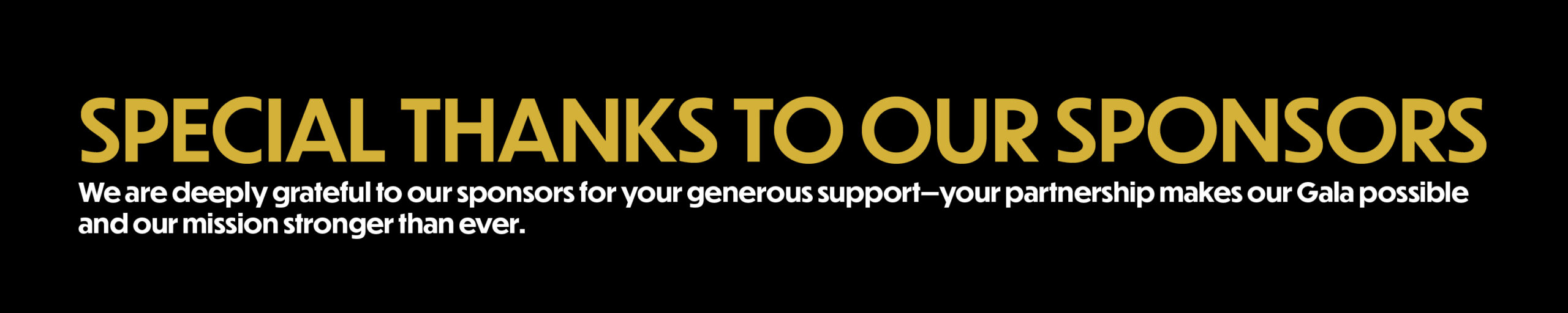 Special Thanks to our Sponsors