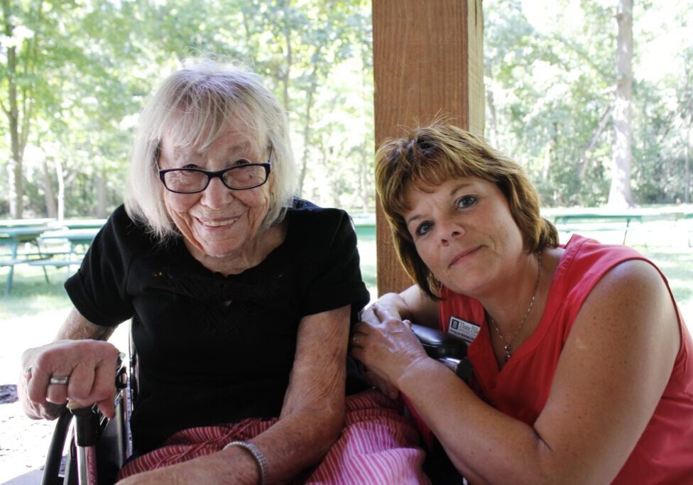 Three Pillars nurse Jodi Cigelske with resident