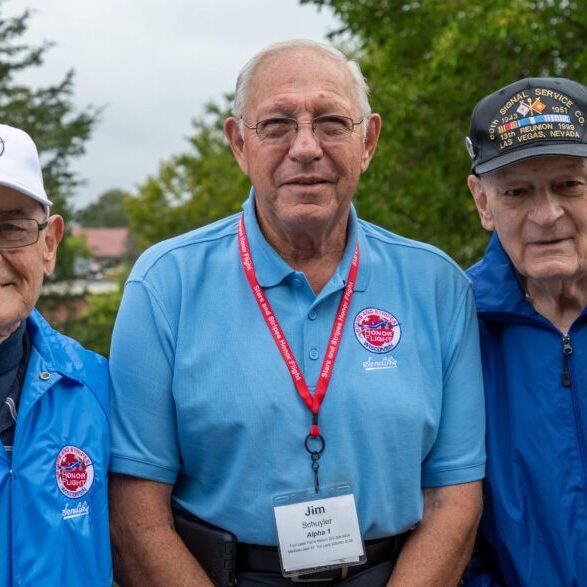 Three Pillars residents Wayne, Jim, and Gene